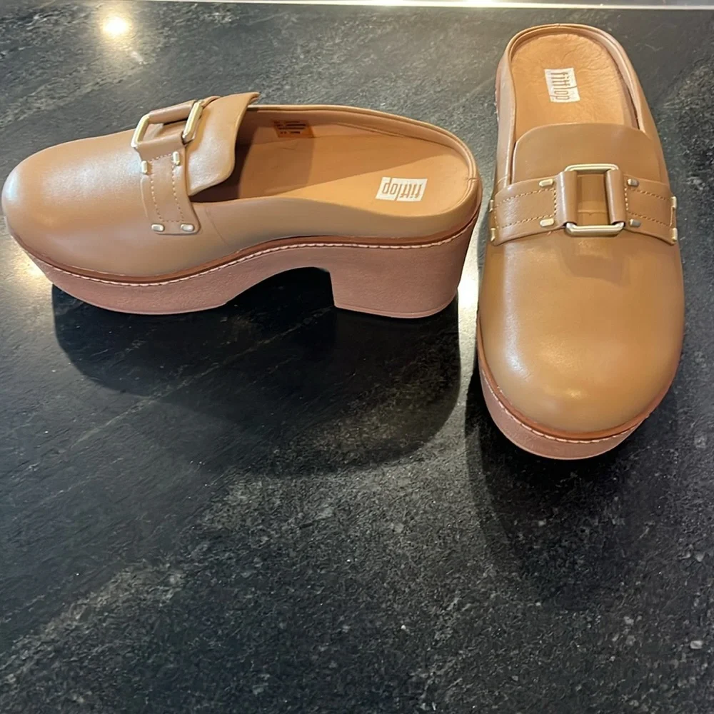 Fitflop Platform Mules sz 6. Light Tan - Picture 2 of 9